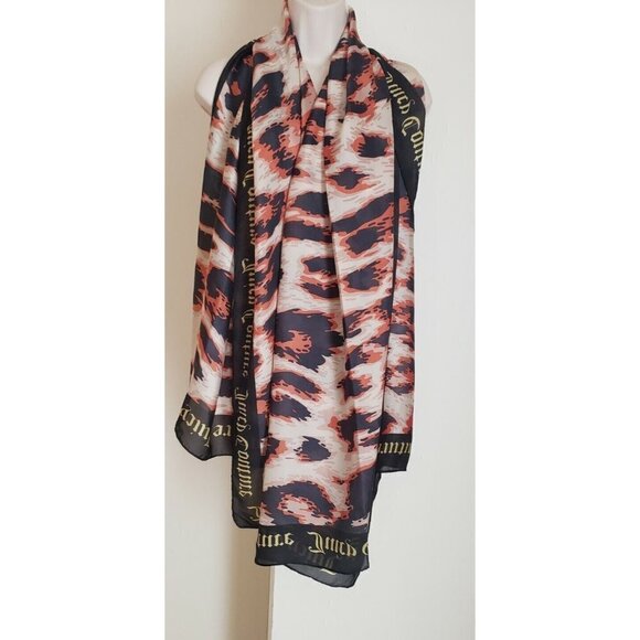 NWT JUICY COUTURE LOS ANGELES ANIMAL PRINT OVERSIZED SILK SCARF WRAP - Picture 1 of 8